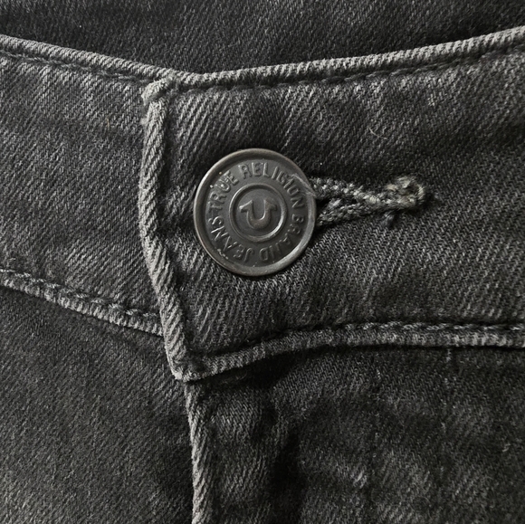 True Religion FINN FRAYED SKINNY MENS JEAN Black zippers size 28 - Picture 7 of 15